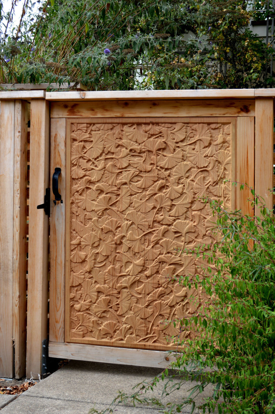 Nature Texture Gate with Gingko Leaf