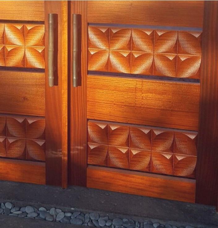 Textured Gates with Stylized Ixora Petals
